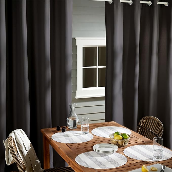 Town & Country Basics Cabana Solid Heavyweight Indoor Outdoor Curtains - Image 4