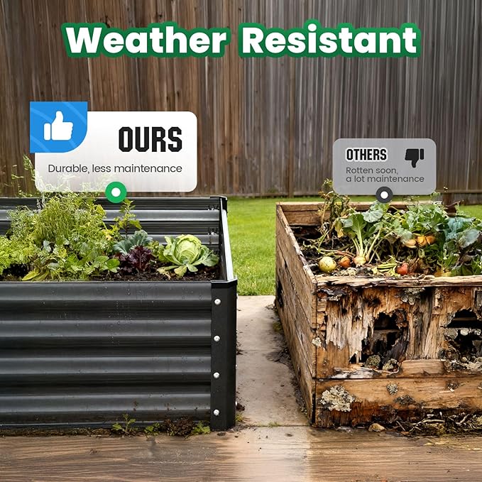 Quictent Galvanized Raised Garden Bed 4x3x1 Ft Metal Planter Box - Image 9