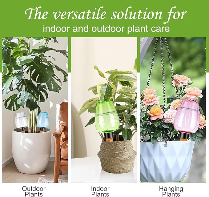 8 Pcs Plant Watering Globes Self Watering Planter Insert Plants Top Fill Water - Image 6