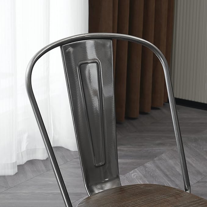 Nazhura Metal Dining Chair Farmhouse Tolix Style - Image 7