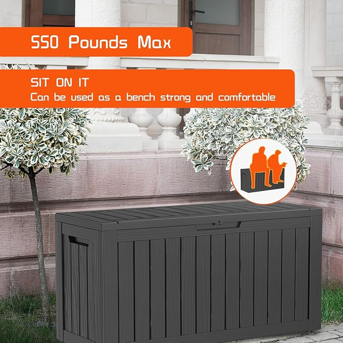 DRATO 80 Gallon Deck Box, Outdoor Storage Box - Image 5