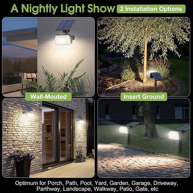 Solar Spot Lights Outdoor, 102 LED Solar Garden Yard Spotlight Waterproof - Image 7