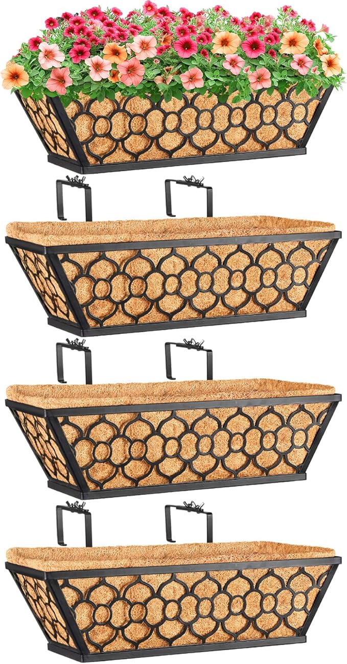 Riare 4 Pack 16 Inch Window Boxes Planters by Riare
