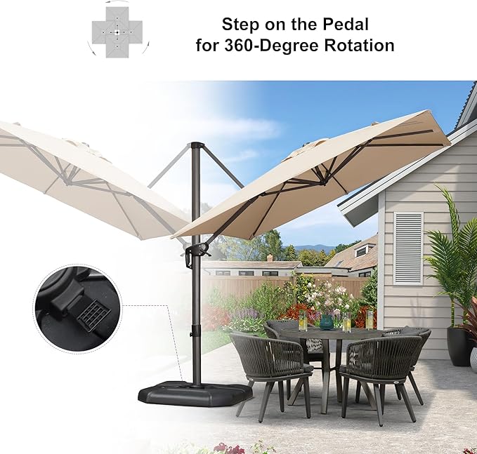 PURPLE LEAF 8'×8' Patio Cantilever Umbrella - Image 9
