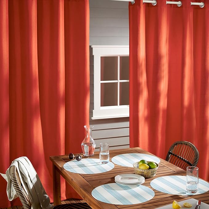 TOWN & COUNTRY BASICS Cabana Solid Heavyweight Indoor Outdoor Curtains - Image 6