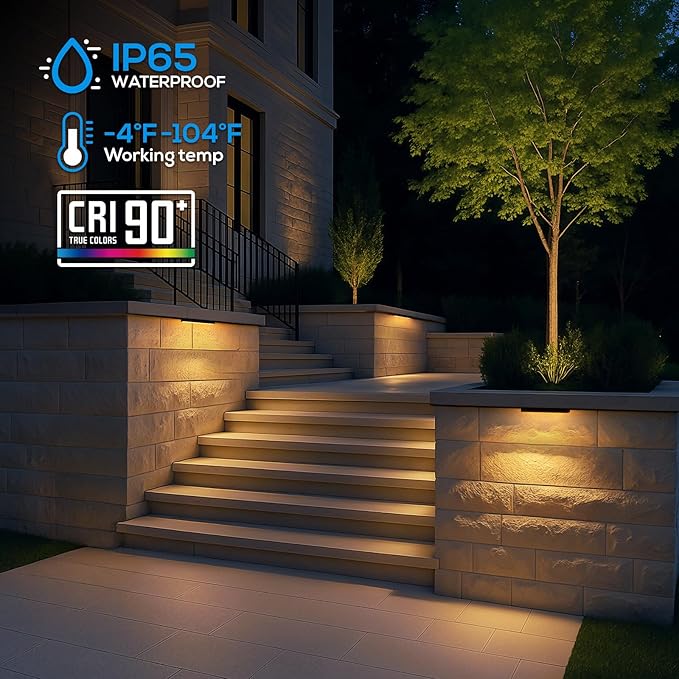 LEONLITE 8-Pack 12 Inch LED Hardscape Lighting, Update Retaining Wall Lights - Image 7