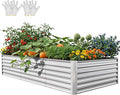 YITAHOME 8x4x2ft Large Raised Garden Bed Kit, Galvanized Metal Planter Box by YITAHOME