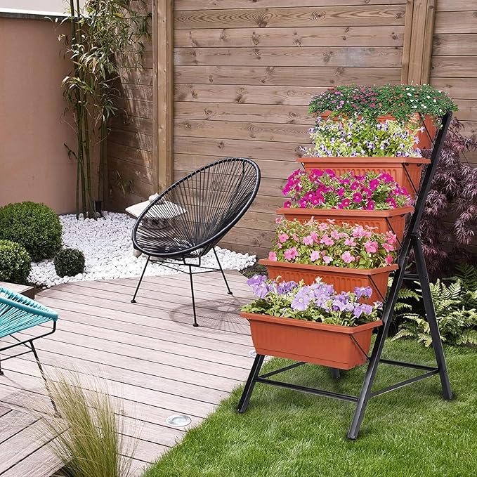 SEJOV 2 Pack Vertical Raised Garden Bed, 5 Tiers Elevated Planter Box - Image 7