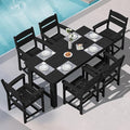 SERWALL Outdoor Dining Table Set, 67‘’ HDPE Patio Dining Set by SERWALL