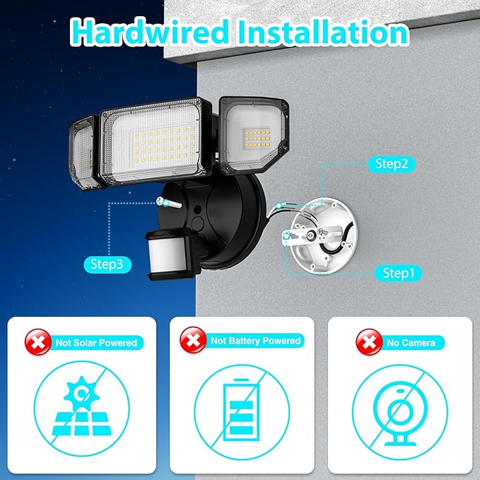 85W Motion Sensor Outdoor Light, 8500LM Ultra-Bright LED Security Light - Image 2