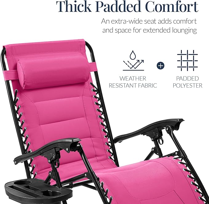 Best Choice Products Oversized Padded Zero Gravity Chair, Folding Outdoor Patio - Image 4