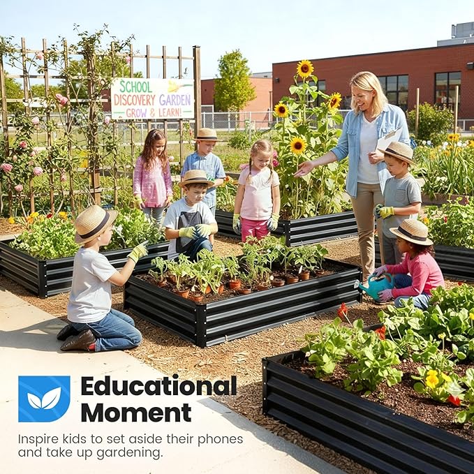 Quictent Galvanized Raised Garden Bed 4x3x1 Ft Metal Planter Box - Image 3