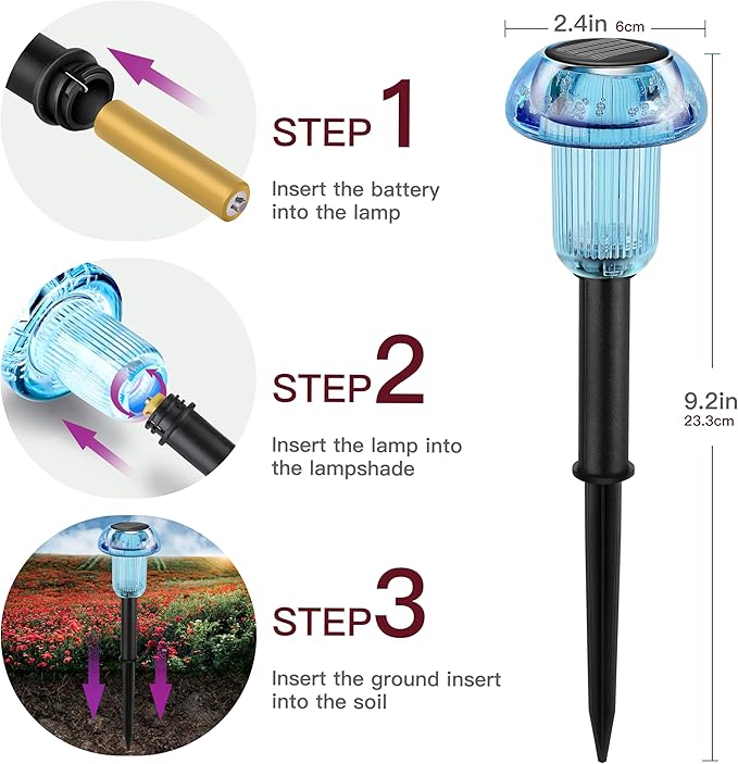 Easter Solar Pathway Lights Outdoor Decorative 4 Pack, Valentines Day Halloween - Image 5