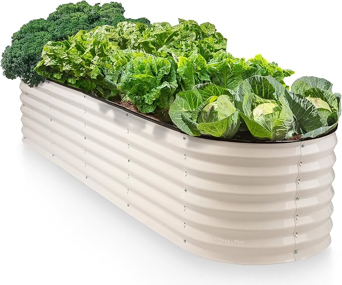 9-in-1 Galvanized Steel Raised Garden Bed // 8×2×1.5 ft Modular Planter by PlantPlot