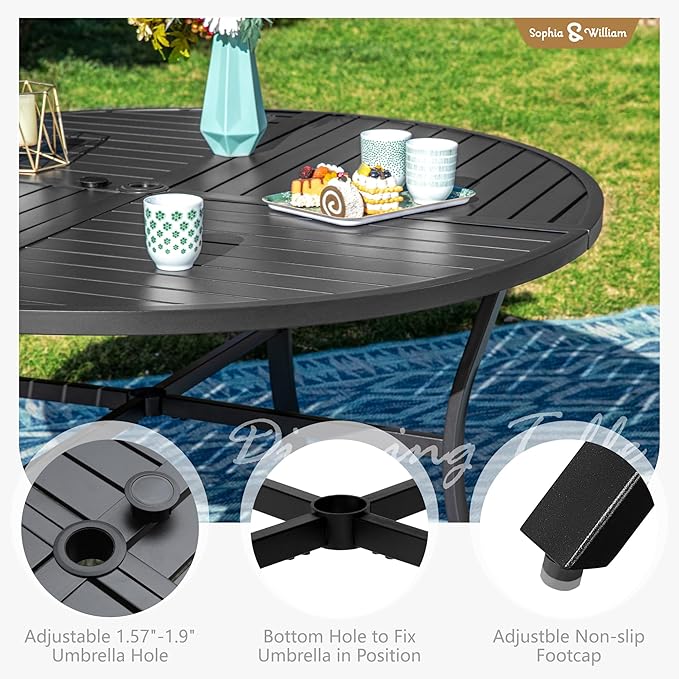 Sophia and William Swivel Patio Dining Set - Image 5