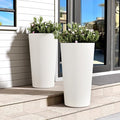 FONTOI 23.6" Tall Planter for Outdoor Plants Set of 2 Large Outdoor Plastic by FONTOI