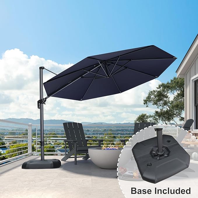 PURPLE LEAF 11 Feet Patio Round Cantilever Umbrella - Image 2
