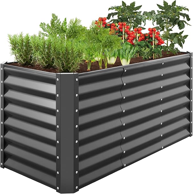 Best Choice Products 4x2x2ft Outdoor Metal Raised Garden Bed, Deep Root Box by BestChoiceProducts