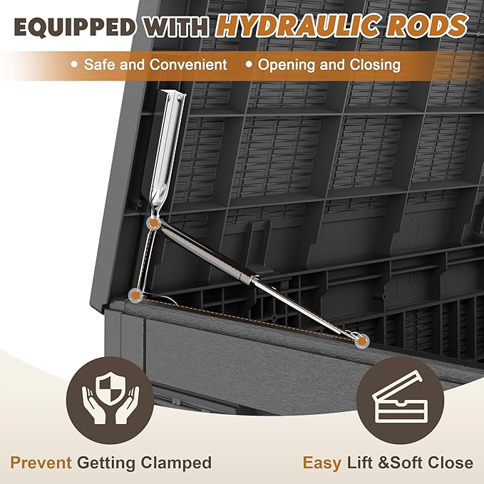 Outdoor Storage Box, Resin Deck Boxes Indoor and outdoor, Waterproof Storage - Image 5