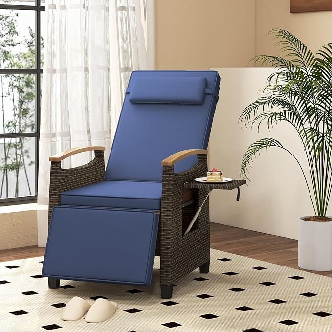 RELAX4LIFE Rattan Outdoor Recliner Chair - Image 9