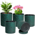 7/6.5/6/5/4 inch Plant Pots, 5 Pack Cylinder Flower Pots by Meowell