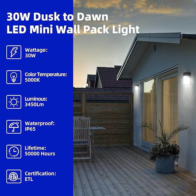 hykolity Update 30W LED Wall Pack Light - Image 4