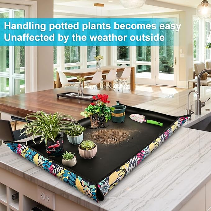 Extra Large Repotting Mat for Indoor Plant Transplanting and Mess Control - Image 3