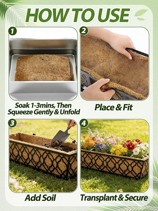 30in Tapered Coco Liners for Window Planter Box - Image 6