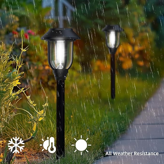 12 Pack Solar Lights Outdoor, 6000K Bright Solar Pathway Lights - Image 8