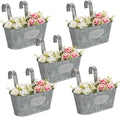 Briful 10'' Hanging Planter Outdoor 5PCS Metal Railing Planter by Briful