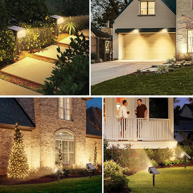 Solar Spot Lights Outdoor 2 Pack, Solar Landscape Spotlights Waterproof - Image 6
