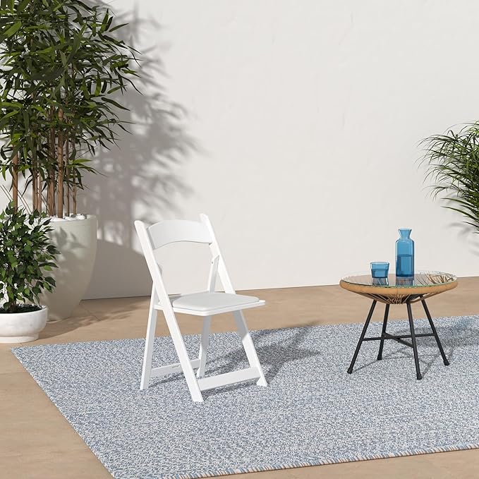 SIMPLEX 8 White Folding Chairs – Resin Stackable Foldable Chairs - Image 2