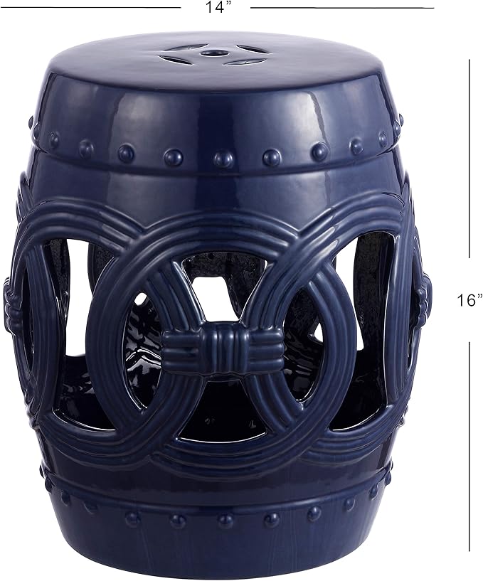JONATHAN Y TBL1022B Lucky Coins 16" Chinese Ceramic Drum Indoor/Outdoor Garden - Image 3