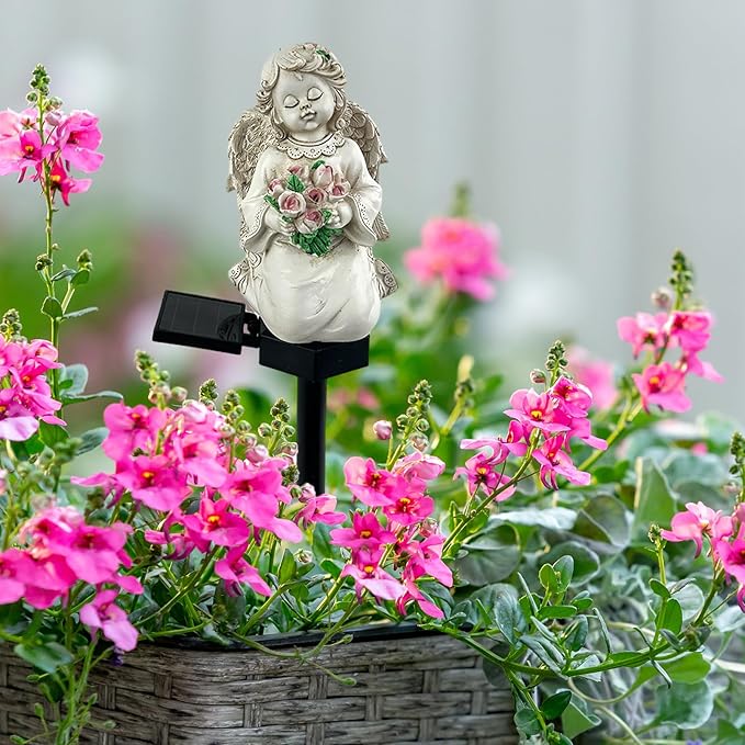 Solar Garden Angel Lights, Waterproof Outdoor Garden Angels Statue Decorations - Image 2