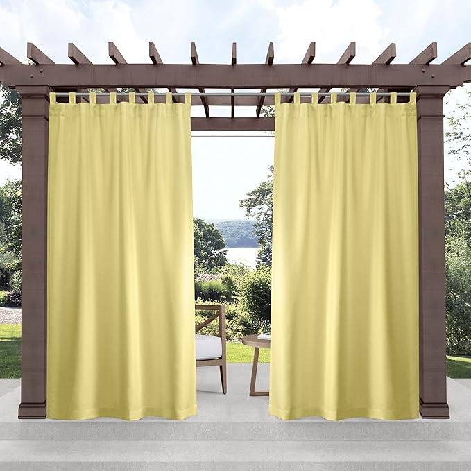 Exclusive Home Cabana Solid Indoor/Outdoor Light Filtering Hook-and-Loop Tab by Exclusive+Home