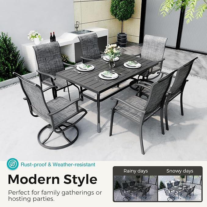 Pamapic 7-Piece Outdoor Dining Set, Patio Dining Set - Image 3
