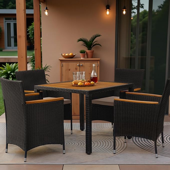 Greesum 5 Pieces Outdoor Patio Dining Set, Conversation Sets - Image 3