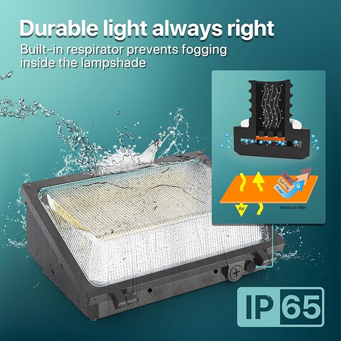 Glass Lens Wall Pack: 120W Outdoor LED Wall Lights 4Packs - Image 3
