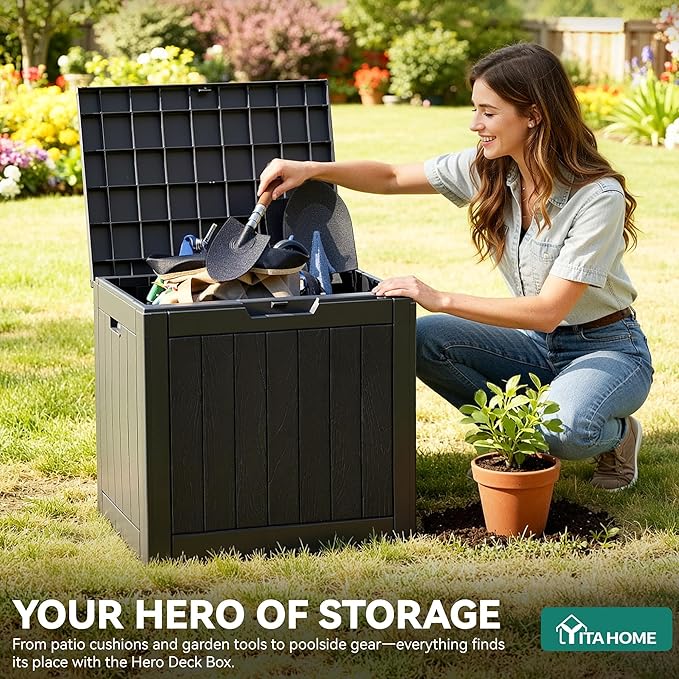 YITAHOME 30 Gallon Deck Box Outdoor Storage Box, Waterproof Resin Package - Image 3