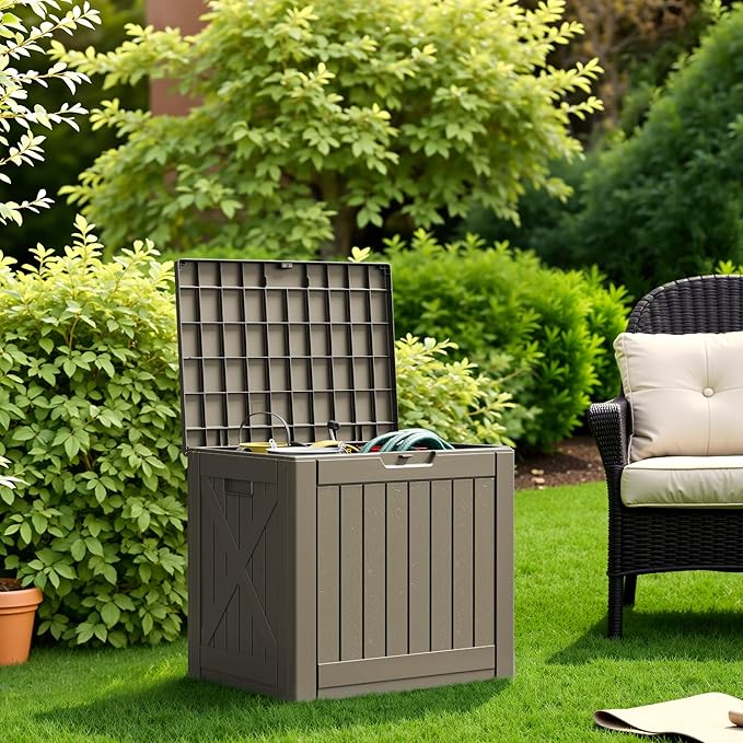 Flamaker Resin Deck Box 40 Gallon Waterproof Outdoor Indoor Storage Box - Image 3