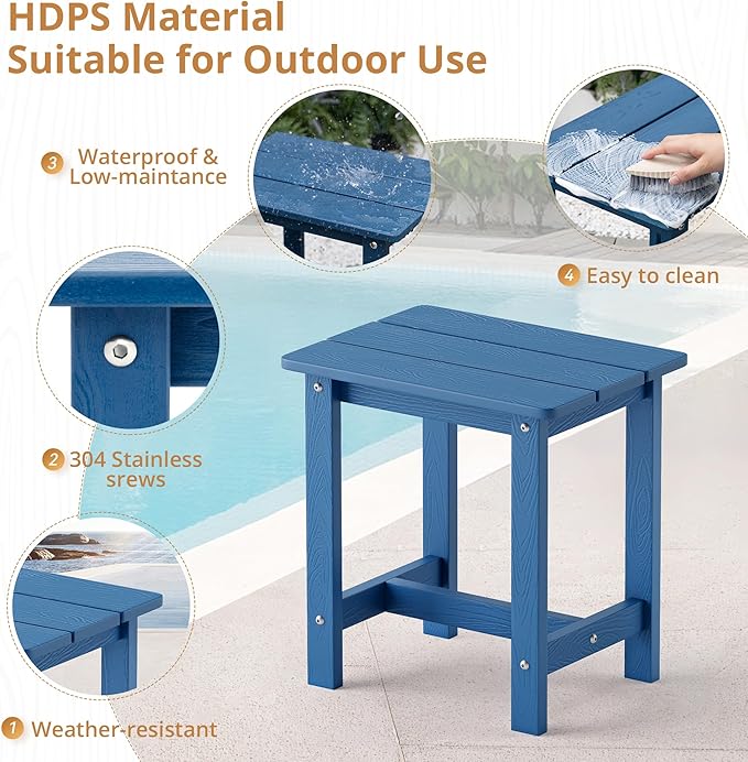 LUE BONA Outdoor Rocking Chairs Set, HDPS Poly Porch Rockers - Image 5