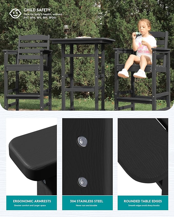 SERWALL 4 Pieces Outdoor Patio Bar Set - Image 4