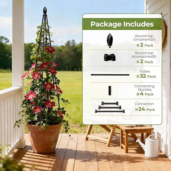 2 Pack Garden Trellis for Climbing Plants Outdoor, Vegetables - Image 7
