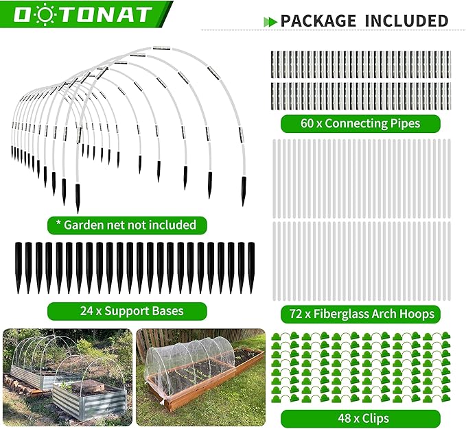 Garden Hoops for Raised Beds- Rust Free Fiberglass Frame Plant Hoops - Image 2