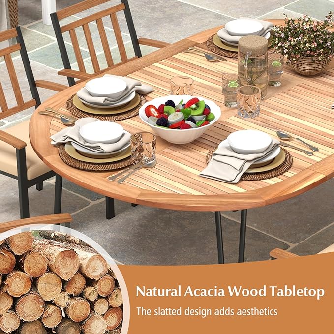 Tangkula 79" Large Patio Dining Table - Image 6