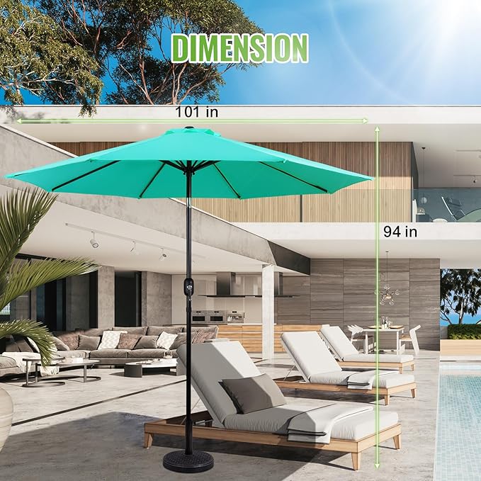 Backyard Expressions 9 ft. Patio Umbrella, Market Table Umbrella w/Tilt and - Image 6