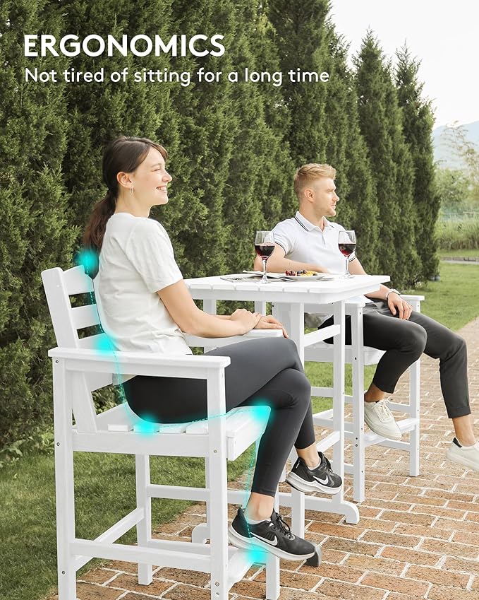 SERWALL 4 Pieces Outdoor Patio Bar Set - Image 8