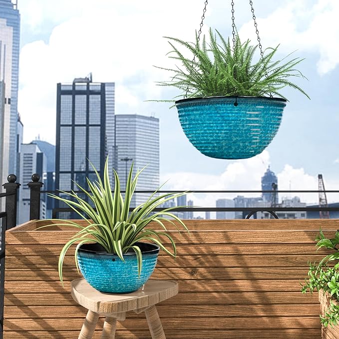 10 Inch Hanging Planter, 2 Pack Hanging Planters - Image 7
