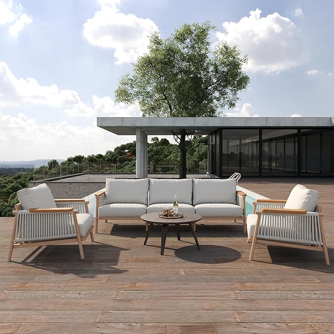Acanva Modern All-Weather Aluminum Outdoor Patio Sofa by acanva