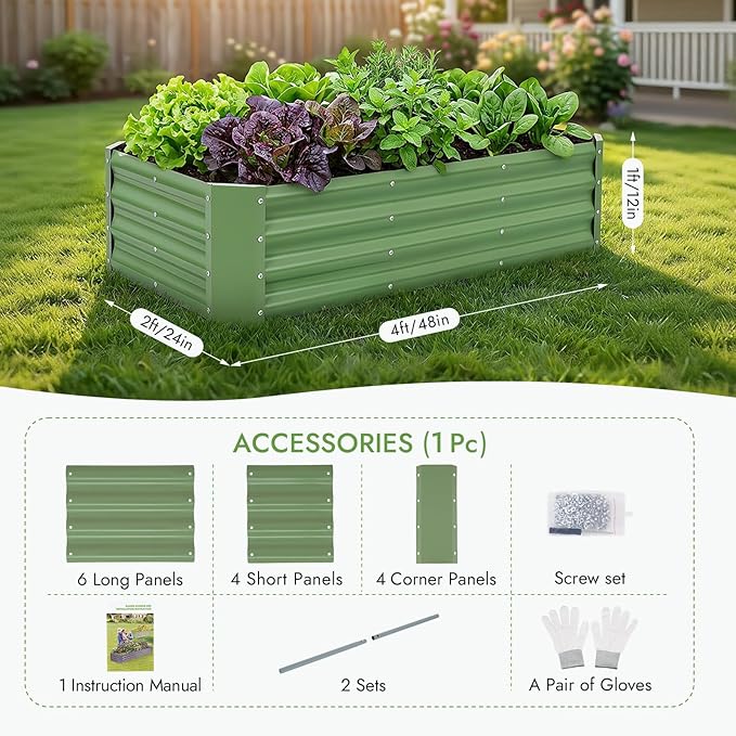 INNO STAGE Galvanized Raised Garden Bed Kit, Rust-Resistant & Easy Assembly - Image 3